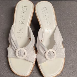 White summer heels